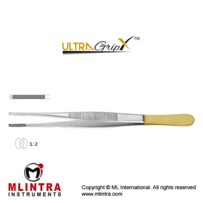 UltraGrip™ TC Oehler Dissecting Forcep 1 x 2 Teeth Stainless Steel, 25 cm - 9 3/4"